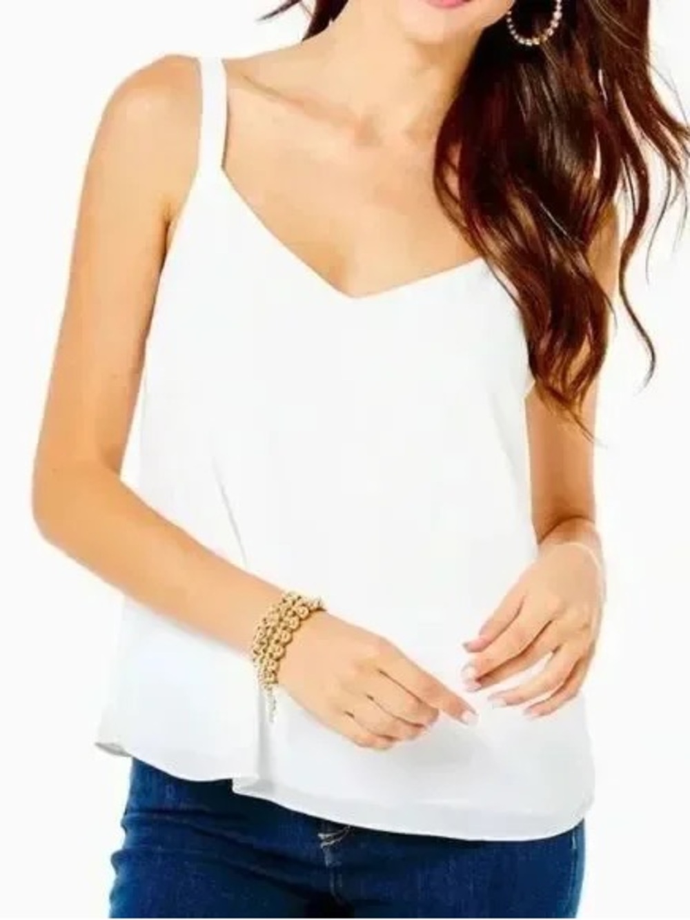 Lilly Pulitzer White V-Neck Spaghetti Strap Camisole